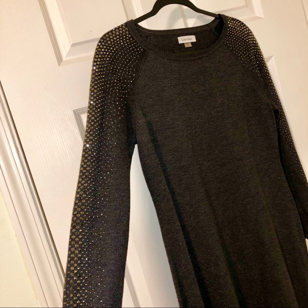 Calvin Klein Dress w Sparkling Sleeves 💎💎💎